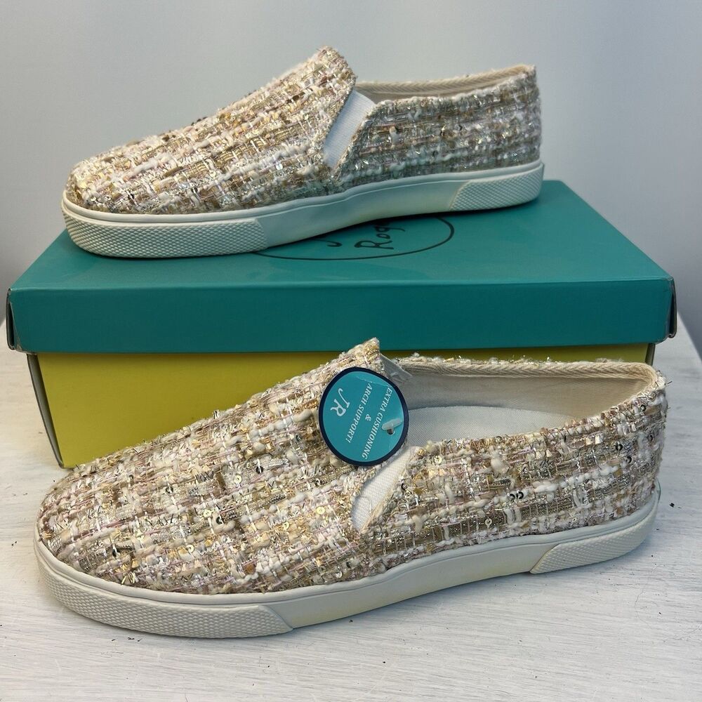 Jack Rogers “Anna” Slip-On Sneakers – Women’s 7M – Cream Tweed NEW